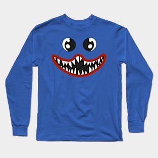 Creepy Face Creature Costume for Boys Anime Blue Fur Wuggy Long Sleeve T-Shirt